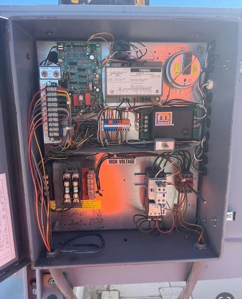 HVAC control panel and high-voltage box